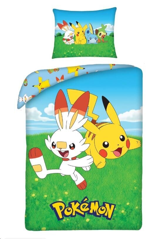 Bērnu gultas veļas komplekts Pokemon, 140x200, 2 daļu cena un informācija | Bērnu gultas veļa | 220.lv