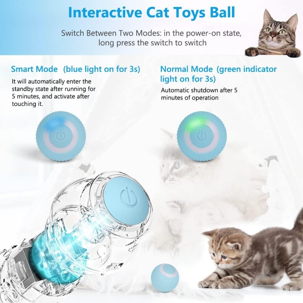 Interaktīva viedā bumba kaķiem Smart Cat Ball цена и информация | Rotaļlietas kaķiem | 220.lv