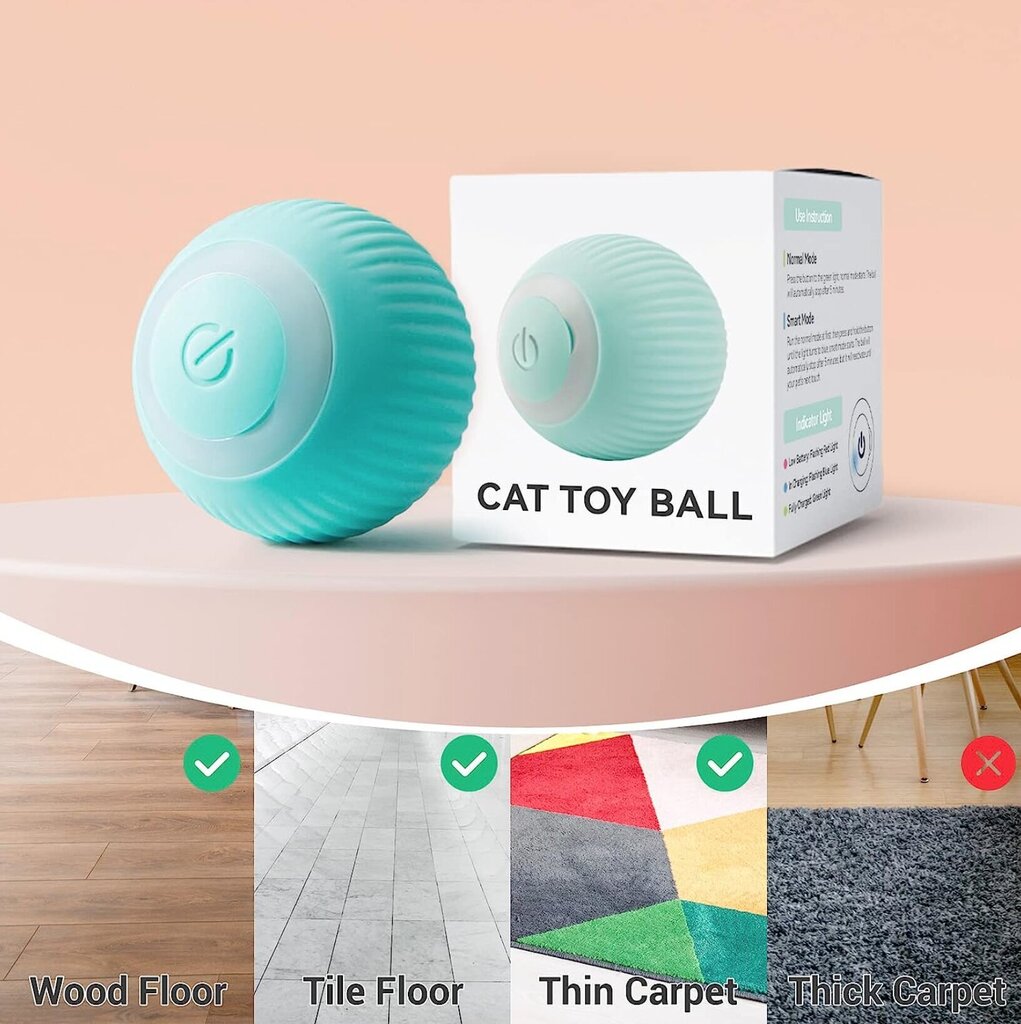 Interaktīva viedā bumba kaķiem Smart Cat Ball цена и информация | Rotaļlietas kaķiem | 220.lv