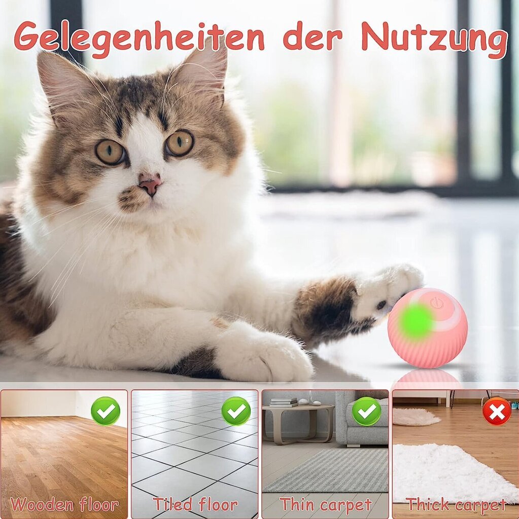 Interaktīva viedā bumba kaķiem Smart Cat Ball cena un informācija | Rotaļlietas kaķiem | 220.lv