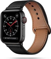 Tech-Protect Leatherfit Apple Watch 4 / 5 / 6 / 7 / 8 / SE / ULTRA (42 / 44 / 45 / 49 мм), черный цена и информация | Аксессуары для смарт-часов и браслетов | 220.lv