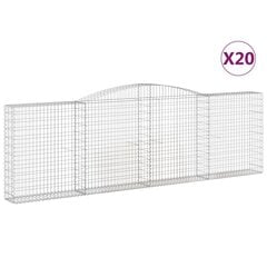 vidaXL arkveida gabiona grozi, 20gb., 400x30x120/140cm, cinkota dzelzs цена и информация | Вазоны для рассады и пересадки | 220.lv