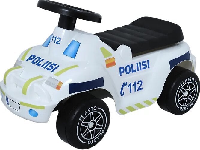 Stumjama policijas automašīna Plasto, balta цена и информация | Rotaļlietas zīdaiņiem | 220.lv