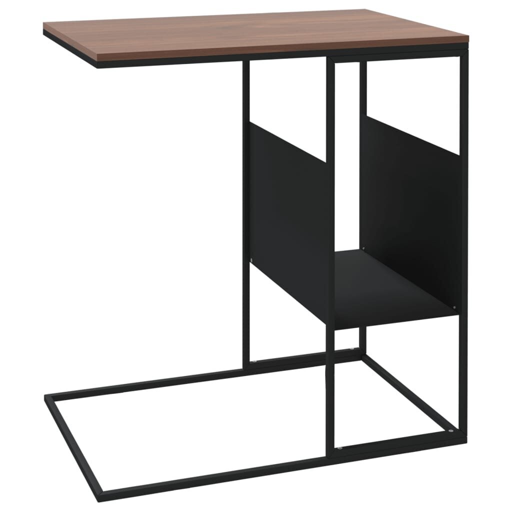 vidaXL galdiņš, melns, 55x36x59,5 cm, inženierijas koks cena un informācija | Žurnālgaldiņi | 220.lv