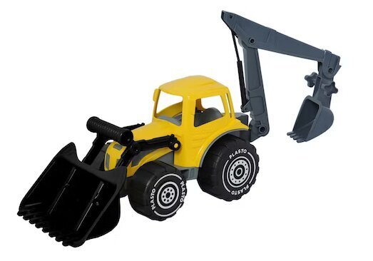Liels traktors ar ekskavatoru Plasto, 60 cm цена и информация | Rotaļlietas zēniem | 220.lv