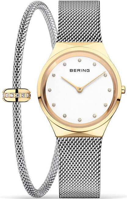 Klasisks pulkstenis Bering + rokassprādze 12131-010-SET19 cena un informācija | Sieviešu pulksteņi | 220.lv