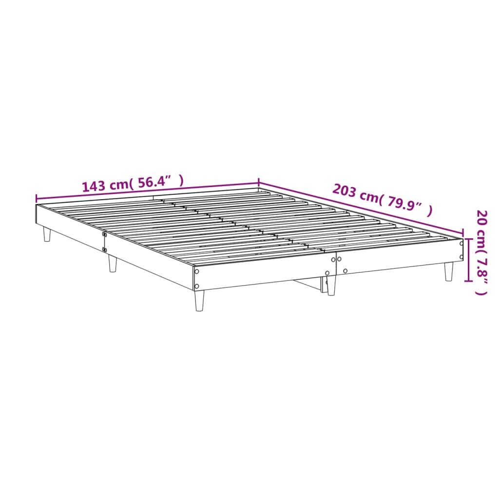 vidaXL gultas rāmis, 140x200 cm, inženierijas koks, ozolkoka cena un informācija | Gultas | 220.lv