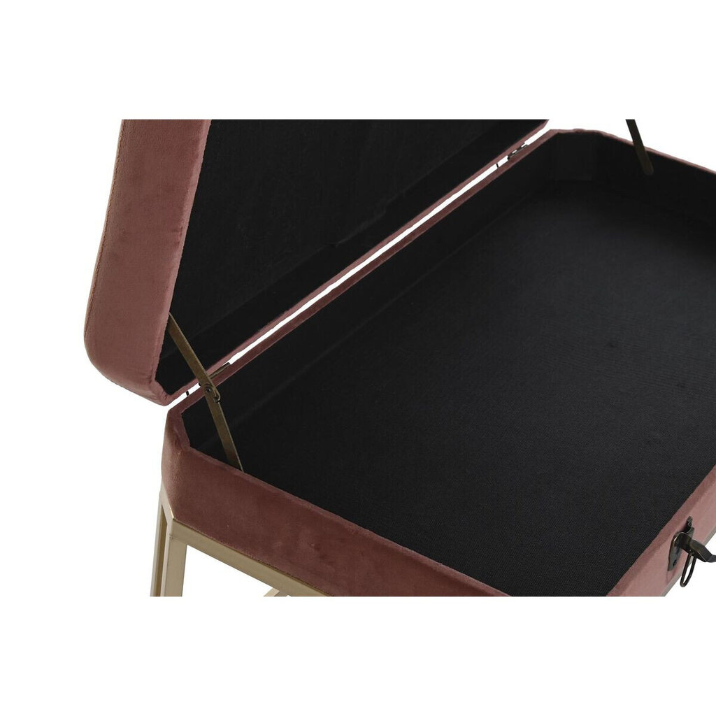 Taburete DKD Home Decor Rozā Bronza Metāls Samts (80 x 40 x 47 cm) cena un informācija | Sēžammaisi, pufi | 220.lv
