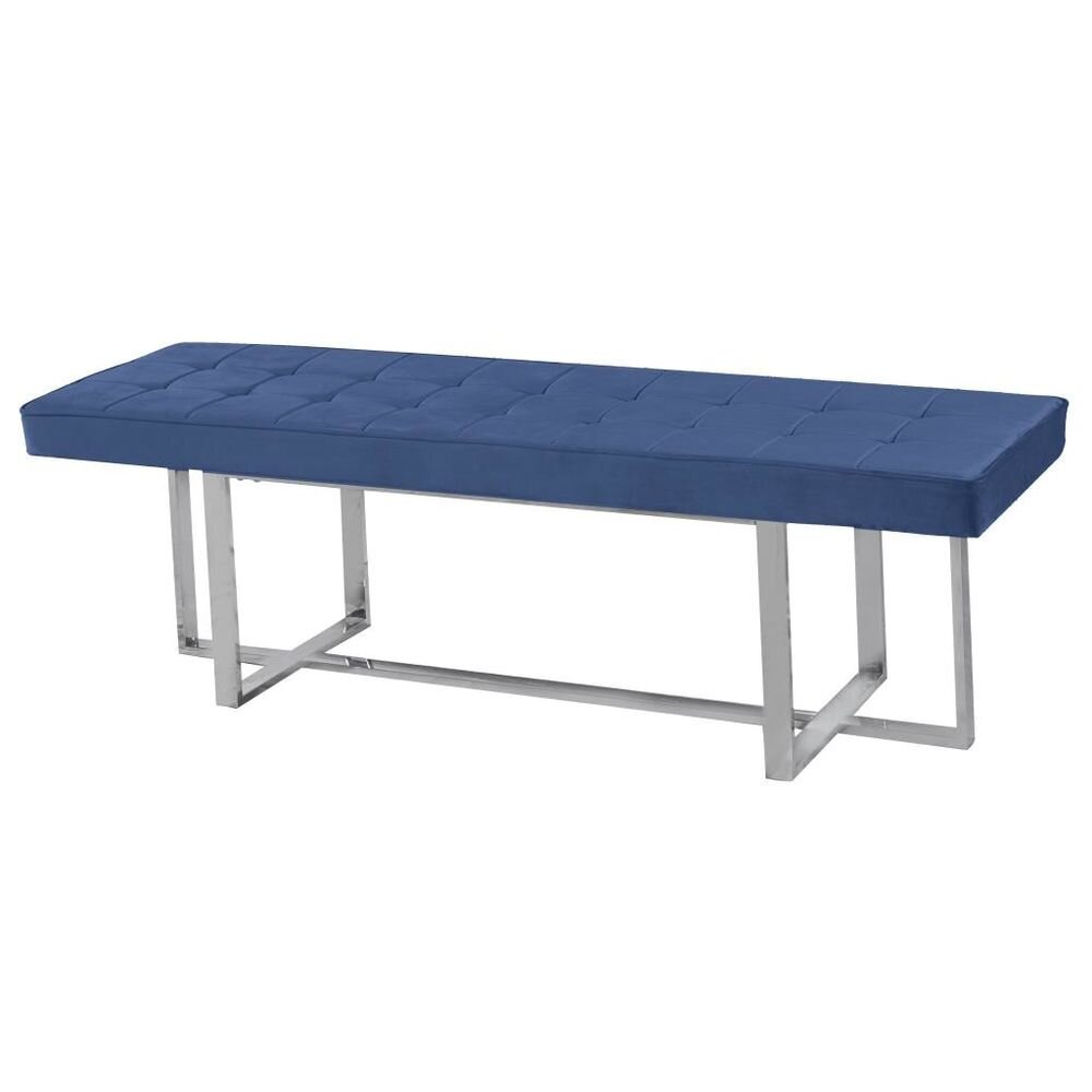 Taburete DKD Home Decor Zils Poliesters Tērauds (150 x 45 x 45 cm) cena un informācija | Sēžammaisi, pufi | 220.lv