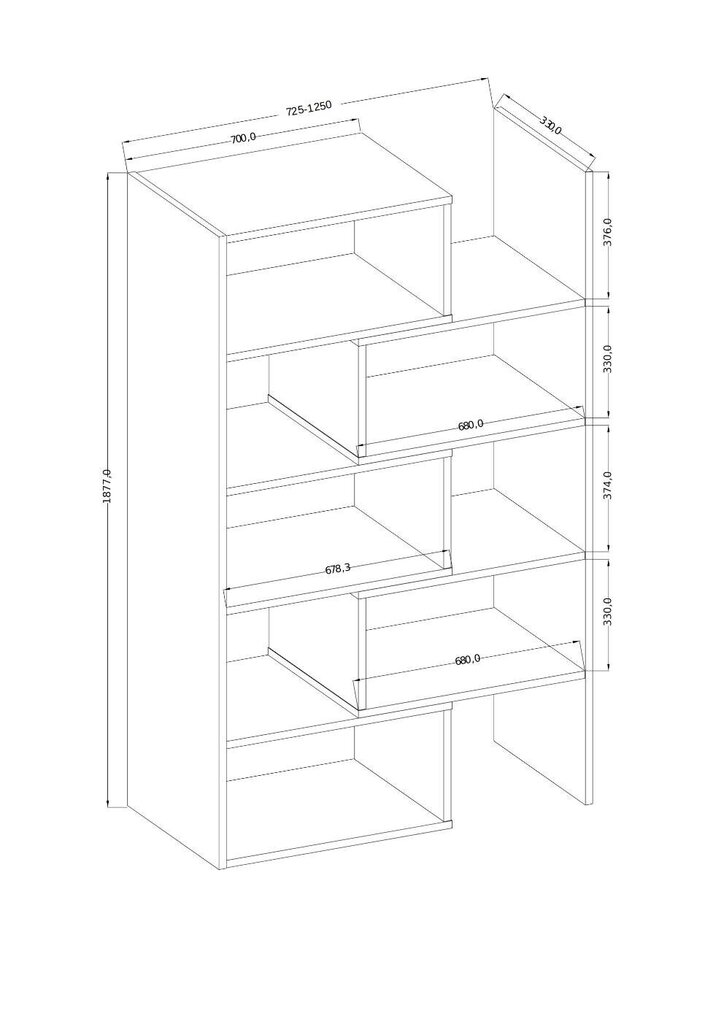 Brīvi stāvošs plaukts ADRK Furniture Karmelo, brūns цена и информация | Plaukti | 220.lv