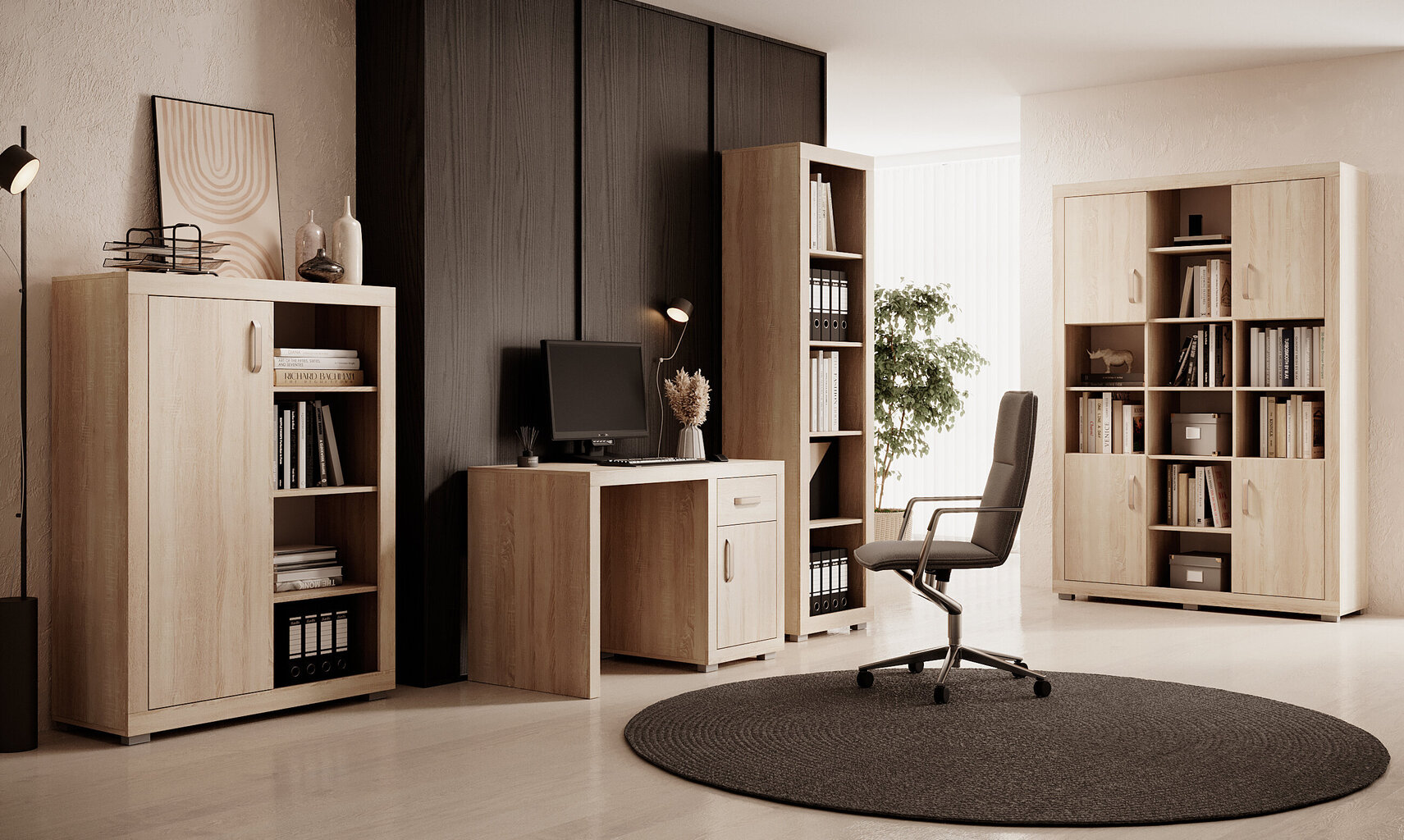 Kumode ADRK Furniture Bahar, 100x40x136 cm, brūna cena un informācija | Kumodes | 220.lv