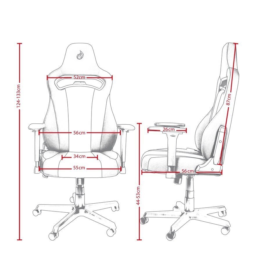 Spēļu krēsls Nitro Concepts NC-E250-BW, melns/balts cena un informācija | Biroja krēsli | 220.lv