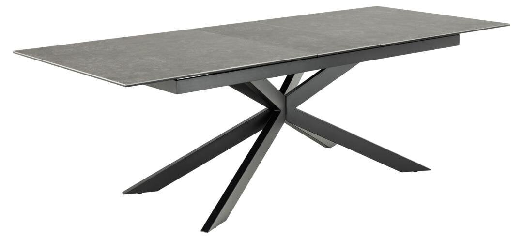 Pusdienu galds Bendt Irwine, 200-240x100 cm, melns цена и информация | Virtuves galdi, ēdamgaldi | 220.lv