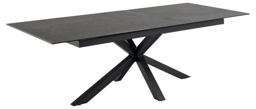 Pusdienu galds Actona Heaven, 200-240x100 cm, melns cena un informācija | Virtuves galdi, ēdamgaldi | 220.lv