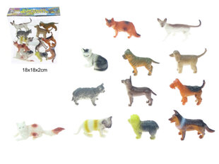 Dzīvnieku figūriņas (kaķi, suņi) Jin. 8-10 cm cena un informācija | Attīstošās rotaļlietas | 220.lv