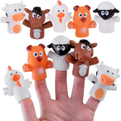 Pirkstu leļļu komplekts Lauksaimniecības dzīvnieki, 5 gab. cena un informācija | Rotaļlietas meitenēm | 220.lv