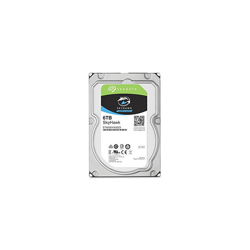 SEAGATE SURVEILLANCE SKYHAWK 3.5'' , HDD SATA 6TB SATA 6Gb/s cena un informācija | Iekšējie cietie diski (HDD, SSD, Hybrid) | 220.lv