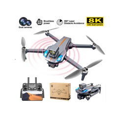 K911 MAX GPS drone 8K darbības videokamera Profesionāla dubultā HD kamera, salokāma ar korpusu melnā krāsā cena un informācija | Droni | 220.lv