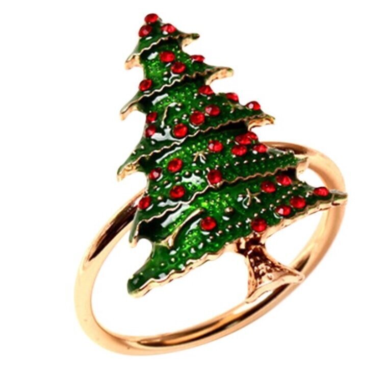 Ziemassvētku salvešu gredzens Eglīte 1gab cena un informācija | Svētku dekorācijas | 220.lv