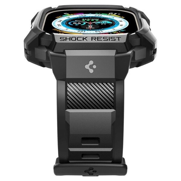 Spigen Rugged Armor Pro Apple Watch Ultra 49mm ACS05460, melns cena un informācija | Viedpulksteņu un viedo aproču aksesuāri | 220.lv