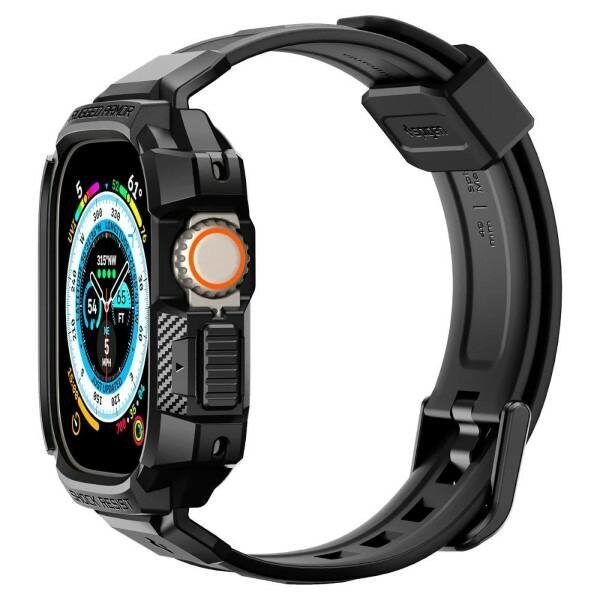 Spigen Rugged Armor Pro Apple Watch Ultra 49mm ACS05460, melns cena un informācija | Viedpulksteņu un viedo aproču aksesuāri | 220.lv