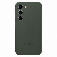 Samsung Galaxy S23, green - Leather case cena un informācija | Telefonu vāciņi, maciņi | 220.lv