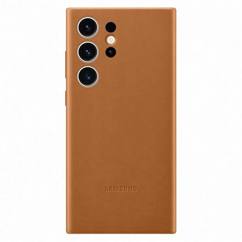 Samsung Galaxy S23 Ultra, yellow - Leather case cena un informācija | Mobilo telefonu aksesuāri | 220.lv