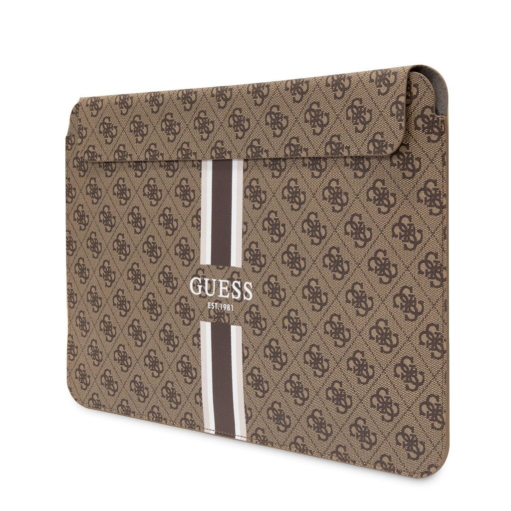 Guess PU 4G Printed Stripes Computer Sleeve 13|14" Brown цена и информация | Somas portatīvajiem datoriem | 220.lv