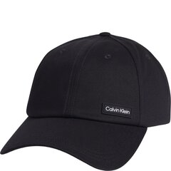 CALVIN KLEIN vīriešu melna cepure ar nagu Essential patch cap cena un informācija | Vīriešu cepures, šalles, cimdi | 220.lv