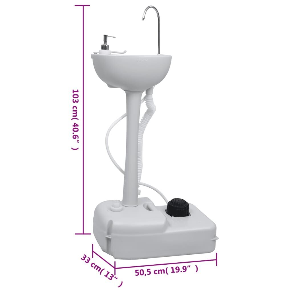 vidaXL pārnēsājama kempinga tualete ar izlietni un ūdens tvertni cena un informācija | Biotualetes | 220.lv
