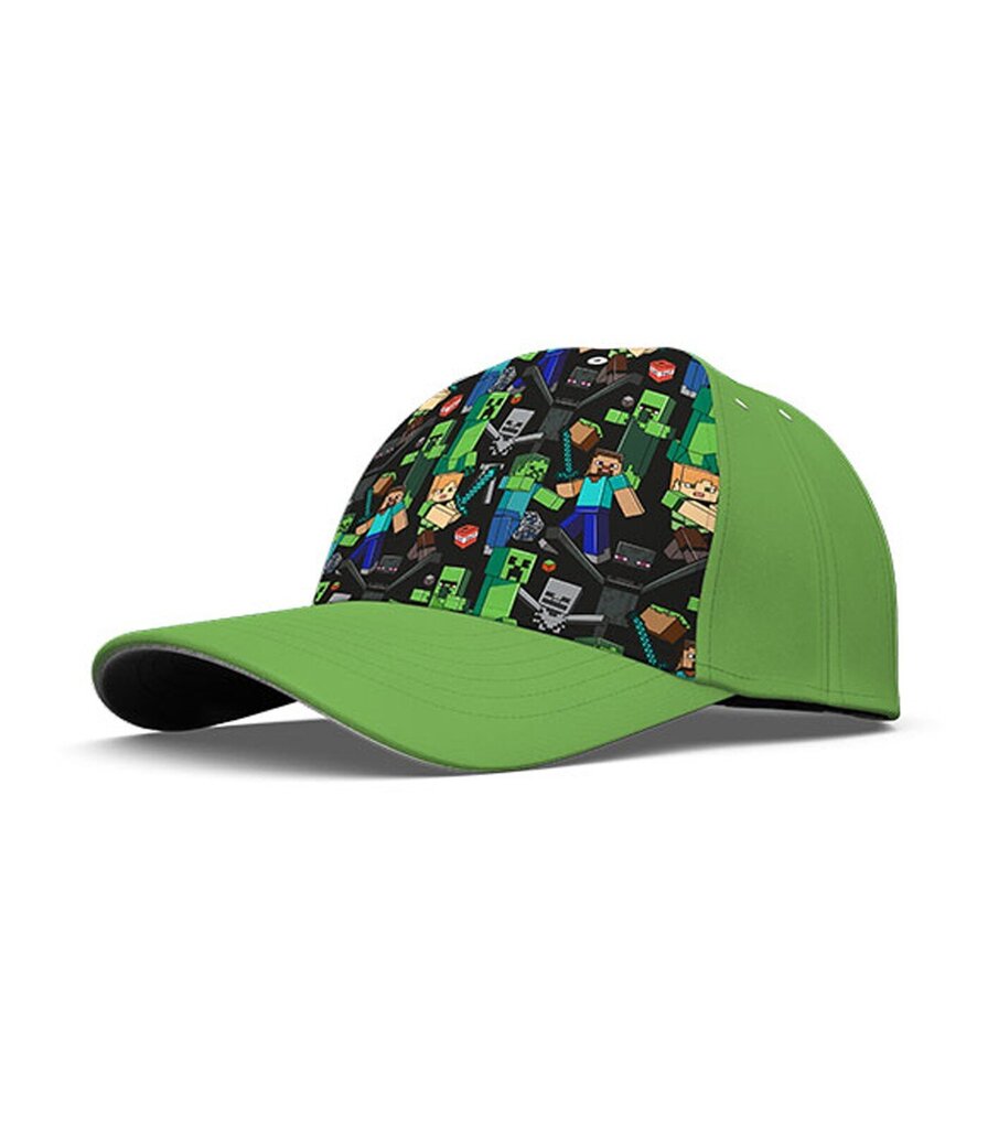 Minecraft bērnu cepure 177178 01, salātu zaļš/melns 177178*01-054 цена и информация | Cepures, cimdi, šalles zēniem | 220.lv