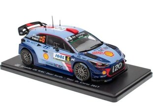 Hyundai i20 WRC Rallye Tour de Corse 2017 Sordo - Del Barrio HACHETTE 1:24 WRC104 cena un informācija | Kolekcionējamie modeļi | 220.lv