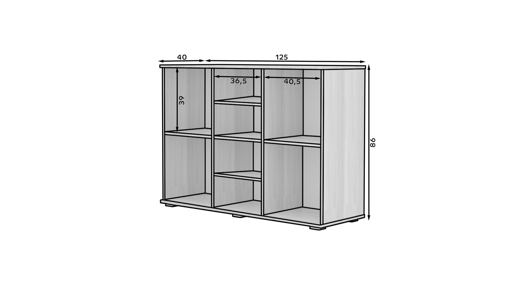 Kumode ADRK 3D Atun, brūna/balta cena un informācija | Kumodes | 220.lv