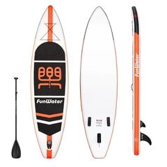 Надувное весло FunWater, 335x84x15 см, оранжевое цена и информация | SUP доски, водные лыжи, водные аттракционы | 220.lv