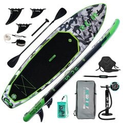 SUP dēlis FunWater, 330x84x15 cm, zaļa cena un informācija | SUP dēļi, sērfa dēļi un piederumi | 220.lv