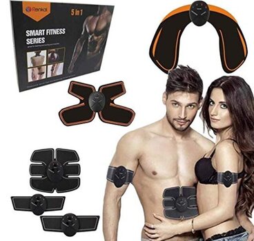 Elektriskais muskuļu stimulators Renkai Smart Fitness 5in1, melns cena un informācija | Vēdera preses trenažieri | 220.lv