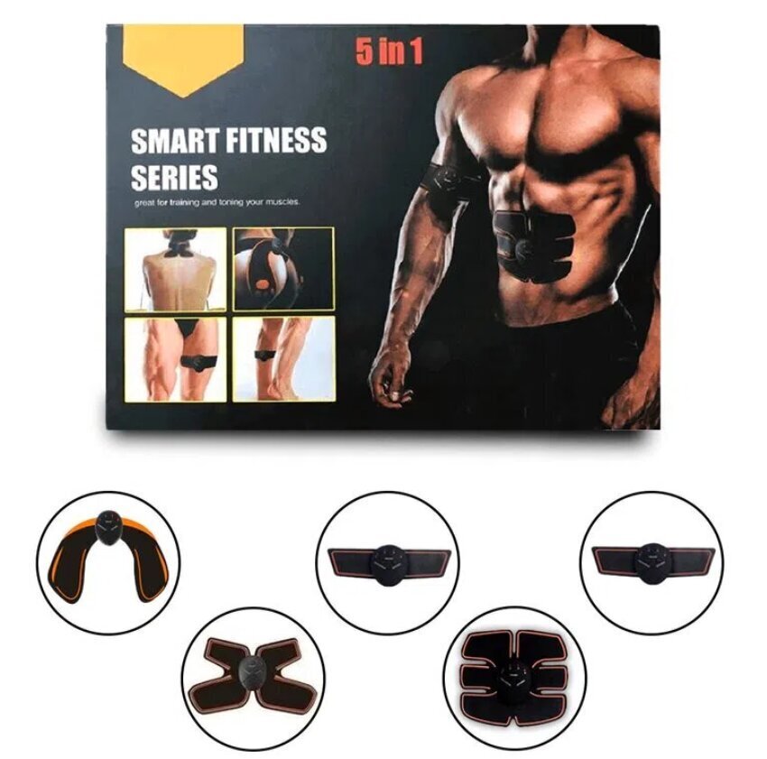 Elektriskais muskuļu stimulators Renkai Smart Fitness 5in1, melns цена и информация | Vēdera preses trenažieri | 220.lv