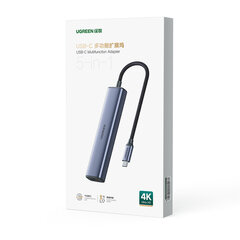 Adapteris Ugreen HUB 5in1 CM475 USB C - 3x USB 3.0 / HDMI / RJ45 cena un informācija | Adapteri un USB centrmezgli | 220.lv