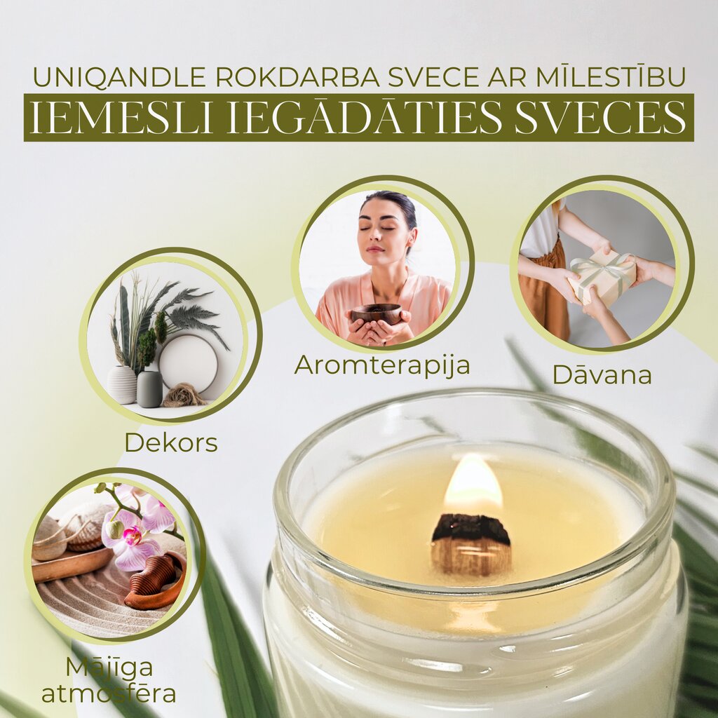 UniQandle aromātiskā svece Deserts Vīnogas cena un informācija | Sveces un svečturi | 220.lv