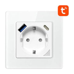 Viedā WiFi sienas ligzda Avatto N-WOT10-USB-W TUYA USB USB-C (balta) cena un informācija | Elektrības slēdži, rozetes | 220.lv