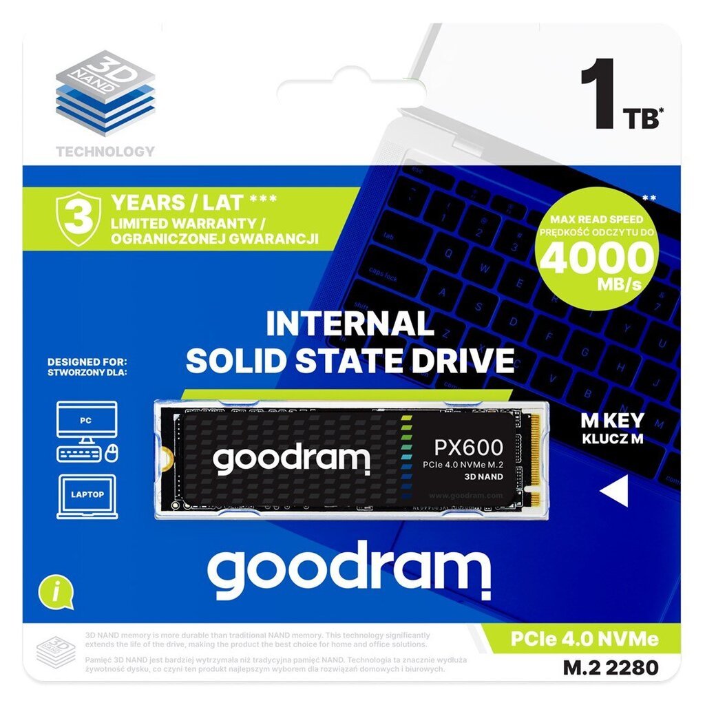 Cietais disks GoodRam PX600 2 TB SSD цена и информация | Iekšējie cietie diski (HDD, SSD, Hybrid) | 220.lv