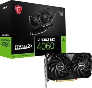 MSI videokarte GeForce RTX 4060 VENTUS 2X melna 8G OC cena un informācija | Videokartes (GPU) | 220.lv