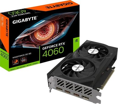 Grafikas karte|GIGABYTE|NVIDIA GeForce RTX 4060|8 GB|GDDR6|128 bitu|PCIE 4.0 16x|Divu slotu ventilators|2xHDMI|2xDisplayPort|GV-N4060WF2OC-8GD cena un informācija | Videokartes (GPU) | 220.lv