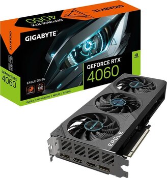 Graphics Card|GIGABYTE|NVIDIA GeForce RTX 4060|8 GB|GDDR6|128 bit|PCIE 4.0 16x|Dual Slot Fansink|2xHDMI|2xDisplayPort|GV-N4060EAGLEOC-8GD цена и информация | Видеокарты (GPU) | 220.lv