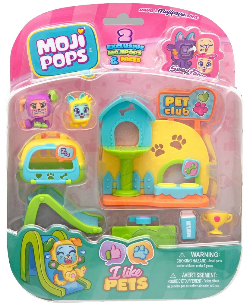 Mājdzīvnieku komplekts MagicBox Moji Pops + 2 figūriņas cena un informācija | Rotaļlietas meitenēm | 220.lv