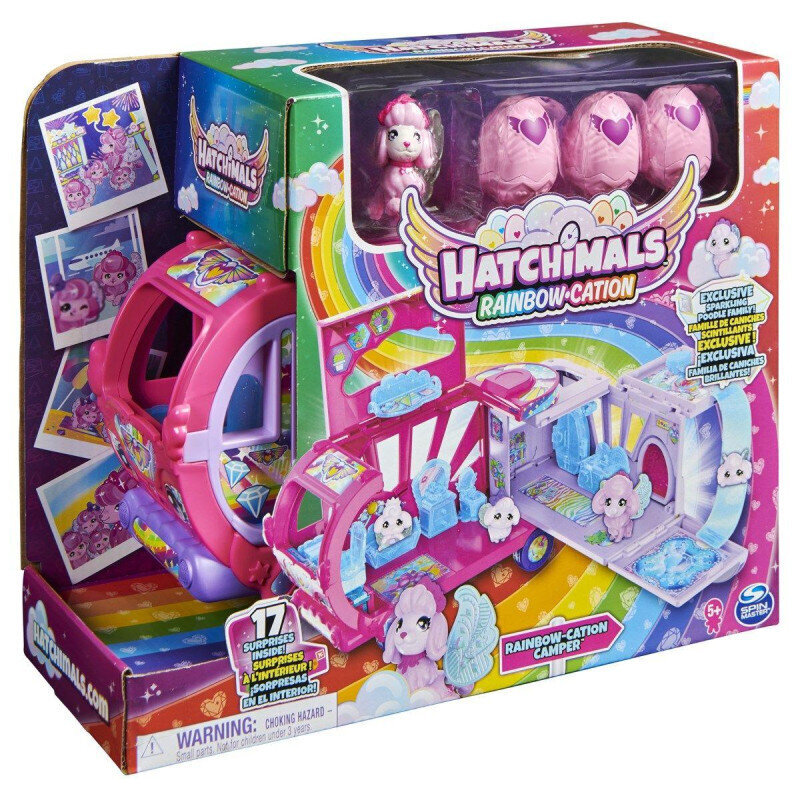 Komplekts ar kemperi un figūriņām Hatchimals Rainbow-Cation cena un informācija | Rotaļlietas meitenēm | 220.lv