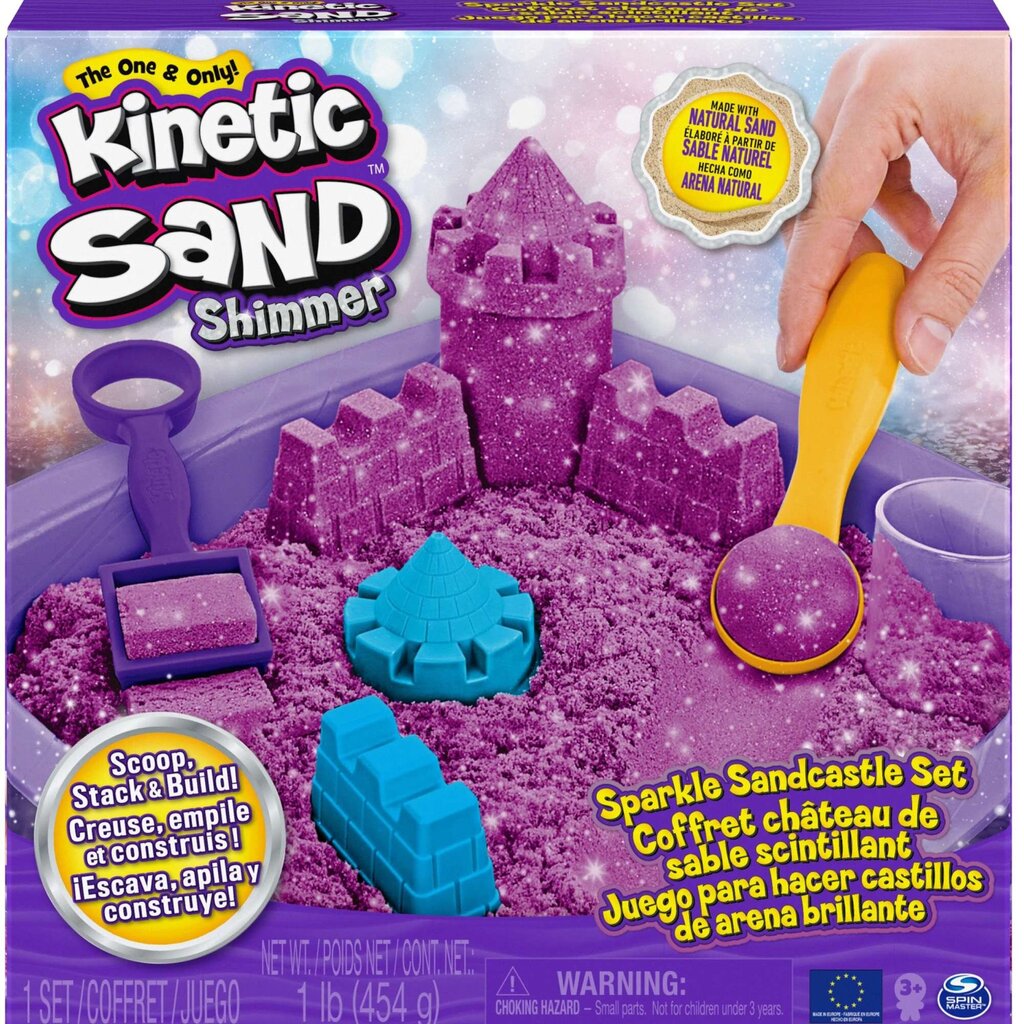 Komplekts mirdzums violets Kinetic Sand Shimmer cena un informācija | Modelēšanas un zīmēšanas piederumi | 220.lv