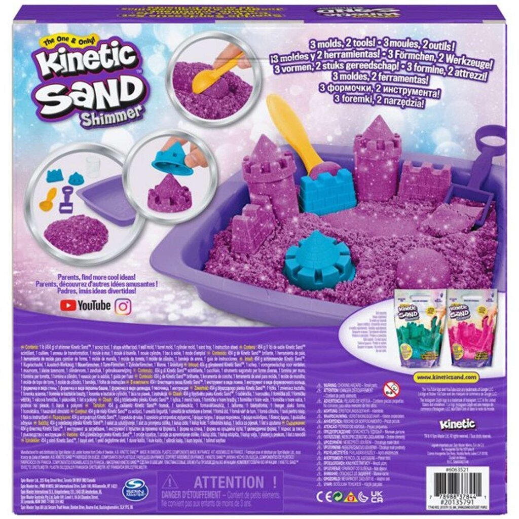 Komplekts mirdzums violets Kinetic Sand Shimmer cena un informācija | Modelēšanas un zīmēšanas piederumi | 220.lv