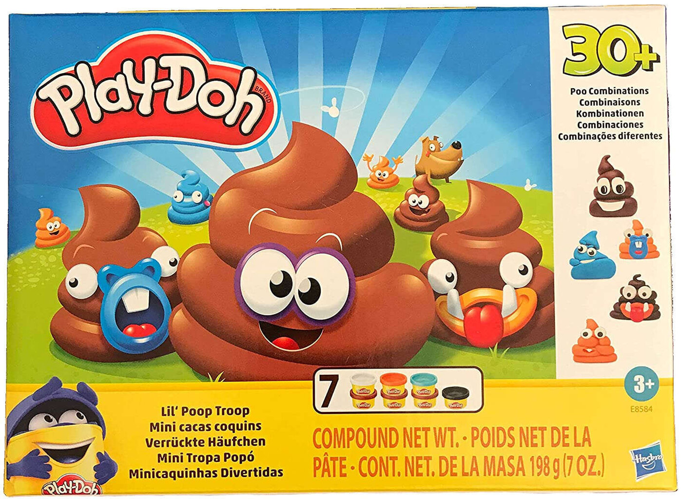 Komplekts 7 krāsas 7 tūbiņas Play Doh Ciastolina Lil' Poop Troop цена и информация | Attīstošās rotaļlietas | 220.lv