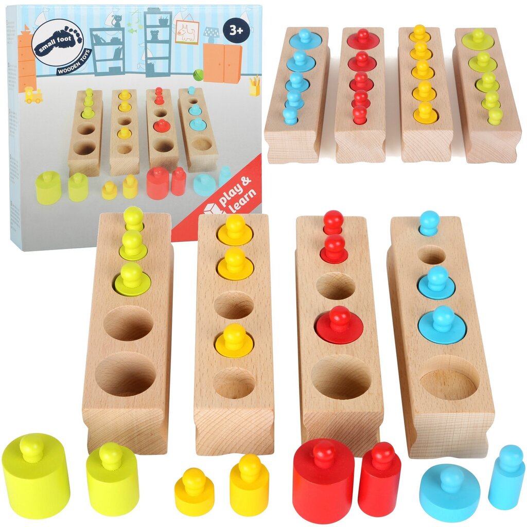Koka puzle sorte atsvariņi Small Foot Montessori cena un informācija | Attīstošās rotaļlietas | 220.lv
